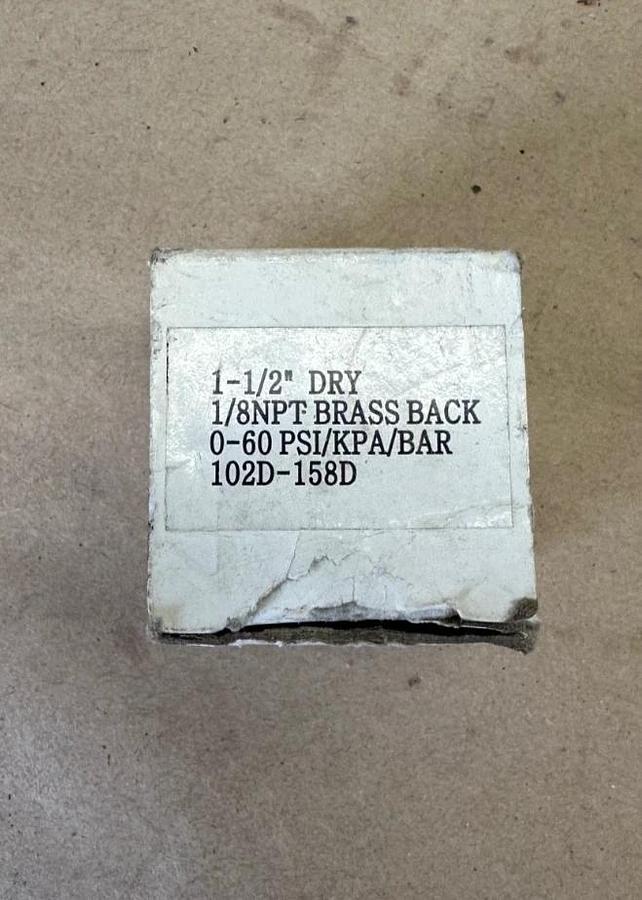 MARVEL 1-1/2” Dry, 1/8 NPT Brass Back, 60 PSI, 102D-158D *NEW*