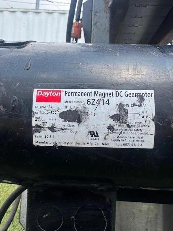 Used Lepel Conveyor 6" W, 52” L, TR-1000A 1/2Hp DC Motor, PPS Induction Sealer