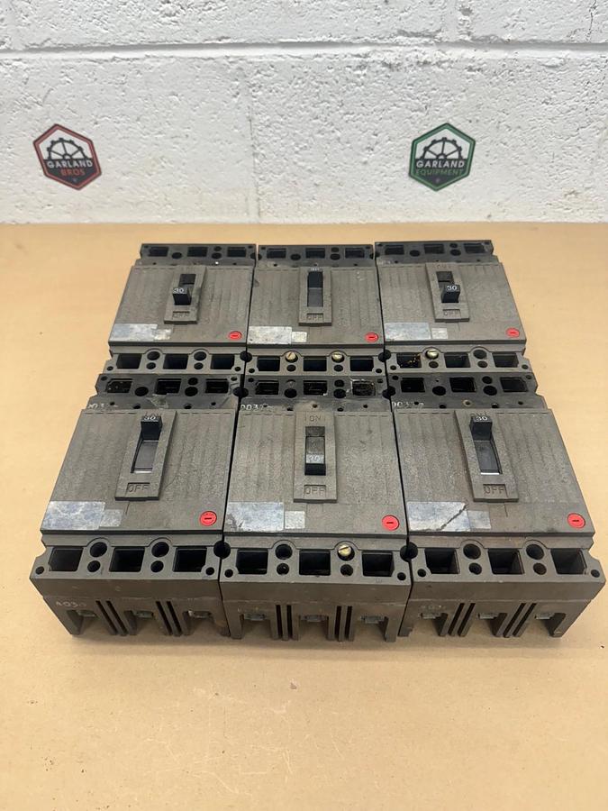 Used 30A Circuit Breakers, 3 Pole, Lot of 6