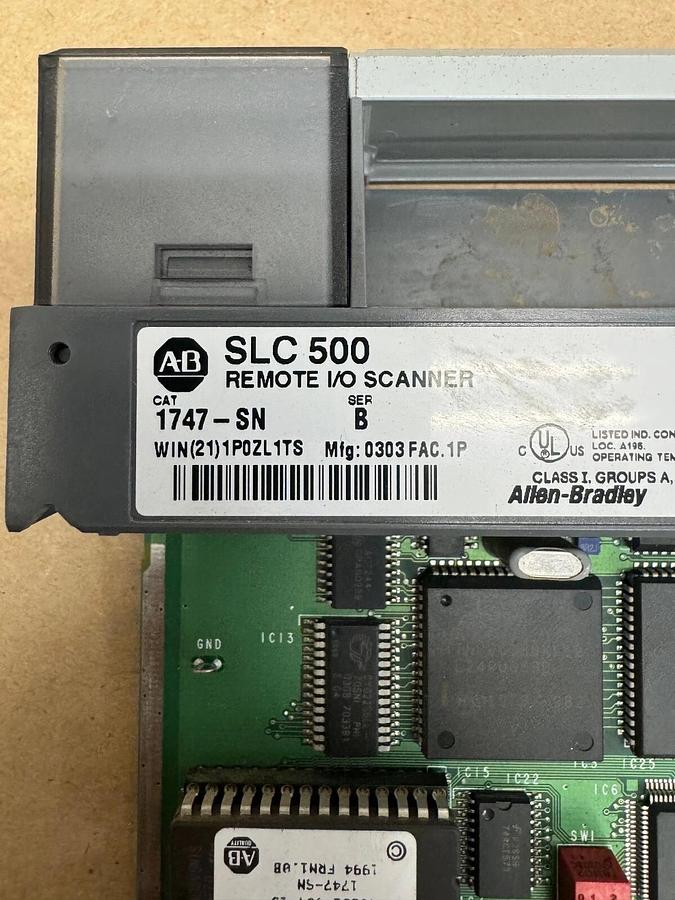 Used Allen Bradley 1747-SN Series B Remote I/O Scanner Module, SLC 500