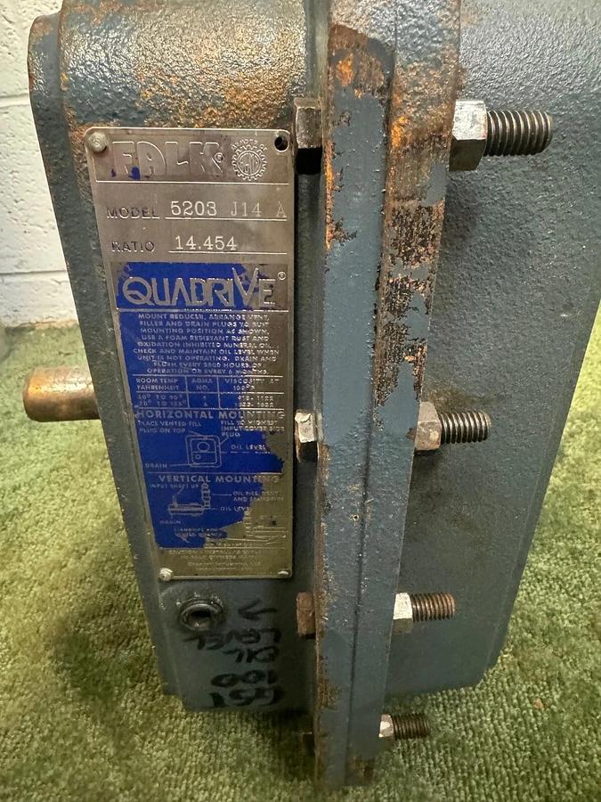 Used Falk 5203 J 14A Gear Drive, 2-3/16th” Shaft Bore, 14.454:1 Ratio