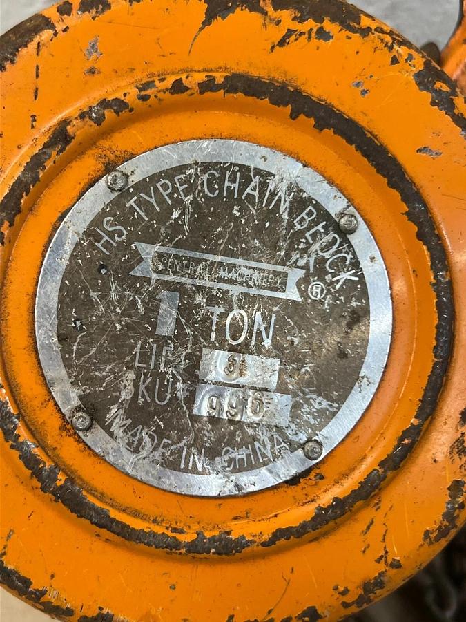 Used Central Machinery HS Type Chain Block, 1 Ton