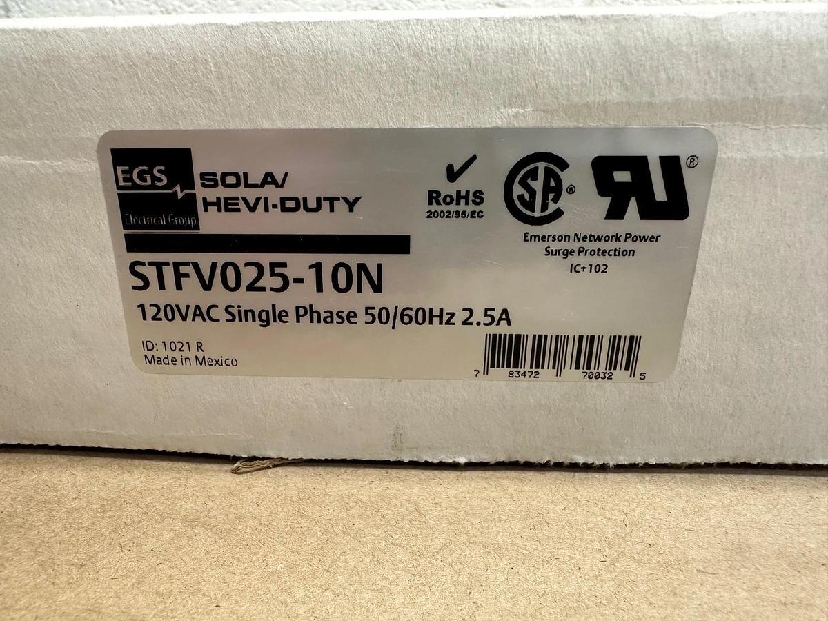 EGS Sola/Hevi-Duty STFV025-10N Surge Suppressor 120VAC 1Ph 50/60Hz 2.5A *NEW*