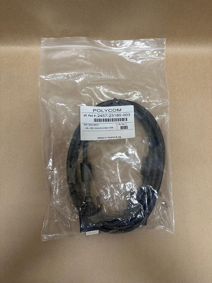 Used POLYCOM 2457-23180-003 CBL,HDCI, ANALOG HI-RES 3 MTR *NEW*