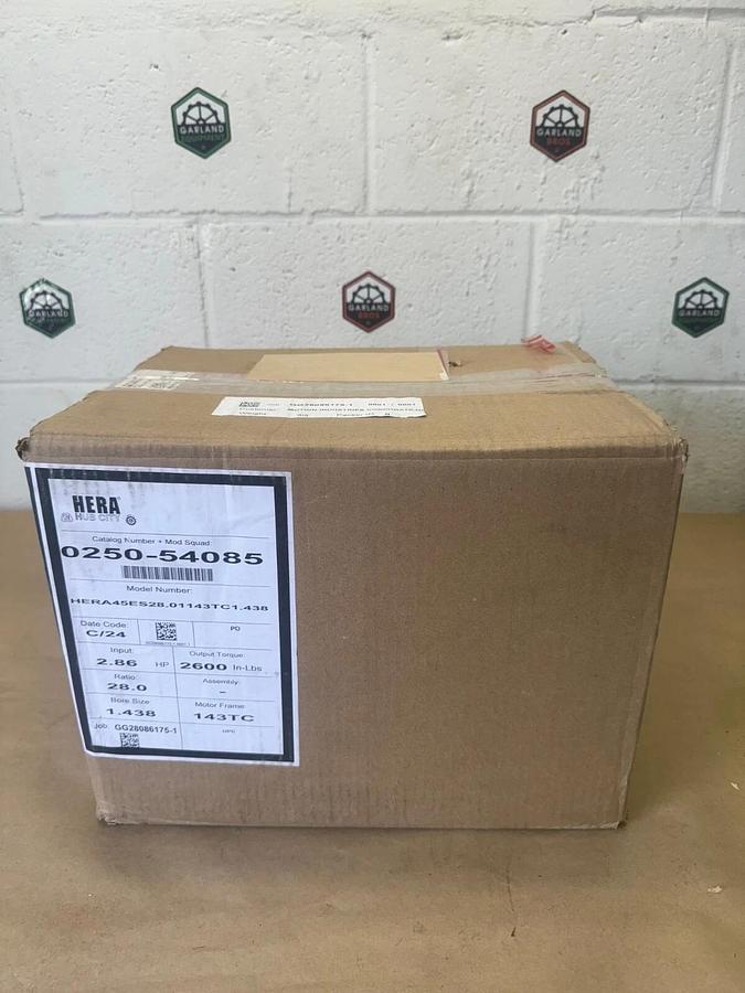 Used Regal/HubCity HERA45ES28.01143TC1.438 Worm Gear Reducer, 1750 RPM, 2.86 HP