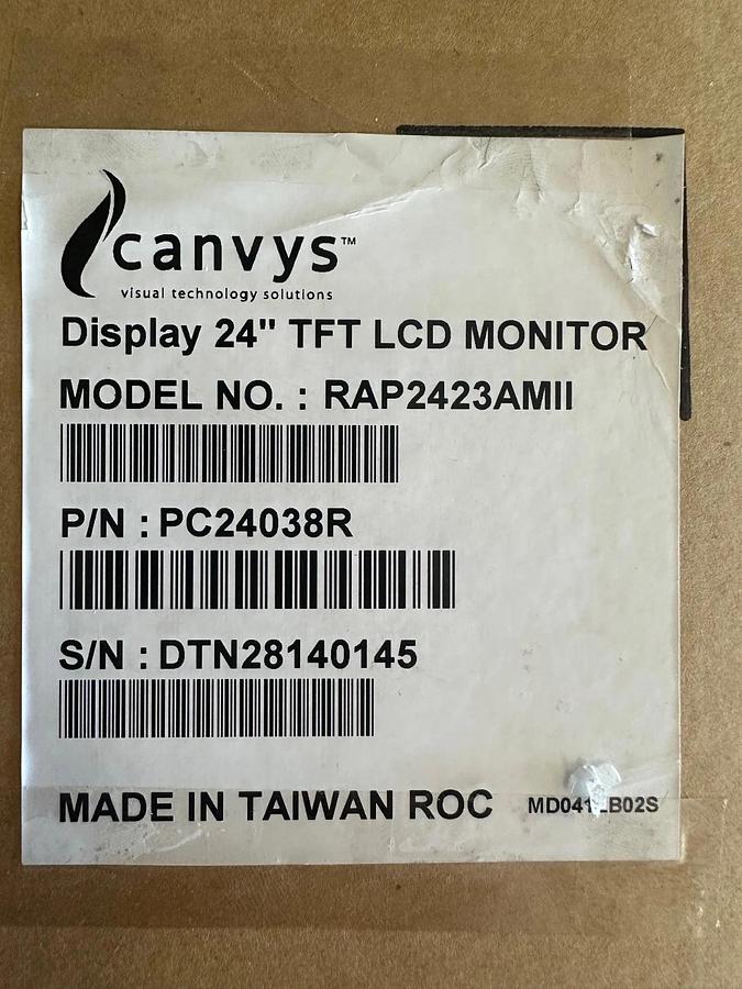 Used Canvys RAP2423AMII Display 24” TFT LCD Monitor *NEW FACTORY SEALED*