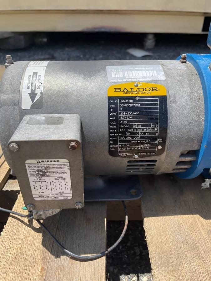 Used Scot Motorpump 17 Centrifugal Pump, 2 X 2, SC3040K173W.C 3 HP Baldor Motor