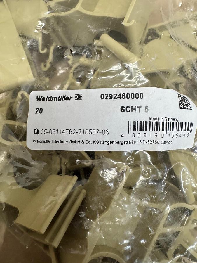 Used Weidmuller 0292460000 SCHT 5 Beige Terminal Marker (Bag of 20) *FACTORY SEALED*