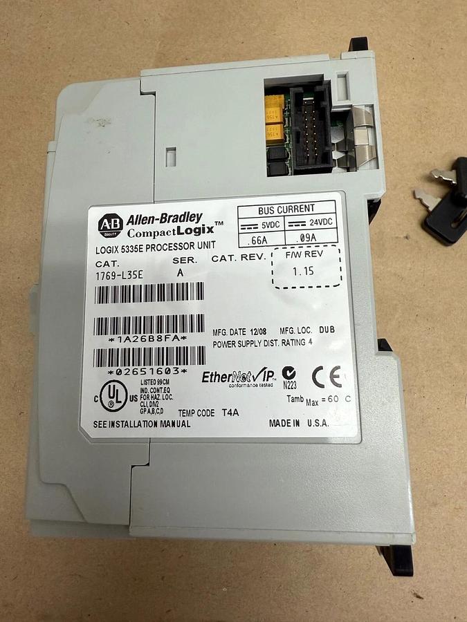 Used Allen-Bradley 1769-L35E CompactLogix Processor Unit, Series A, Ethernet
