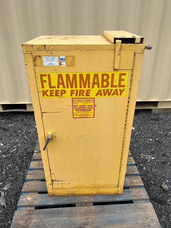Used SE-CUR-ALL NFPA Code 30 Safety Storage Cabinet for Flammable Liquids