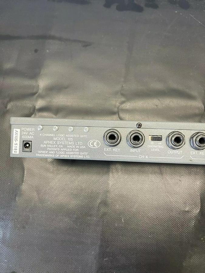 Used Aphex 105 Logic Assisted Gate, No Adapter, 4 channels, 24 VAC, 600 MA
