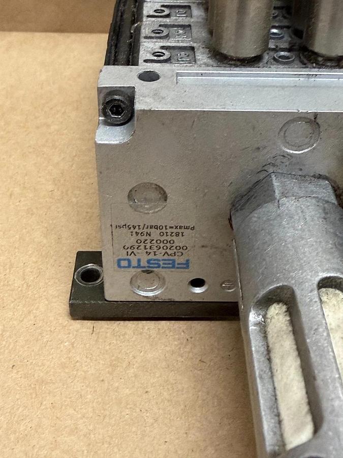 Used Festo CPV-14-VI Manifold Assembly w/ (8) 161-360 Solenoid Valves