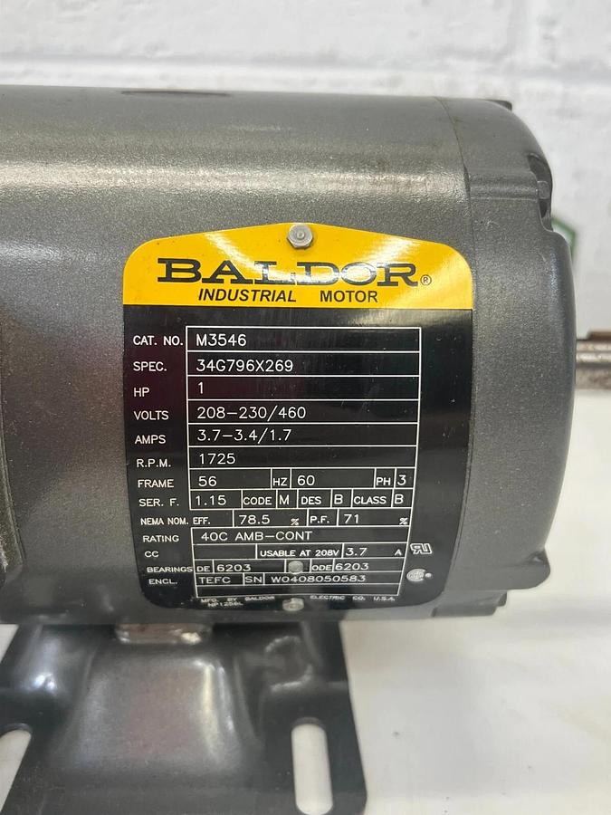 Baldor Industrial M3546 1HP, 60Hz, 208-230/460 Motor