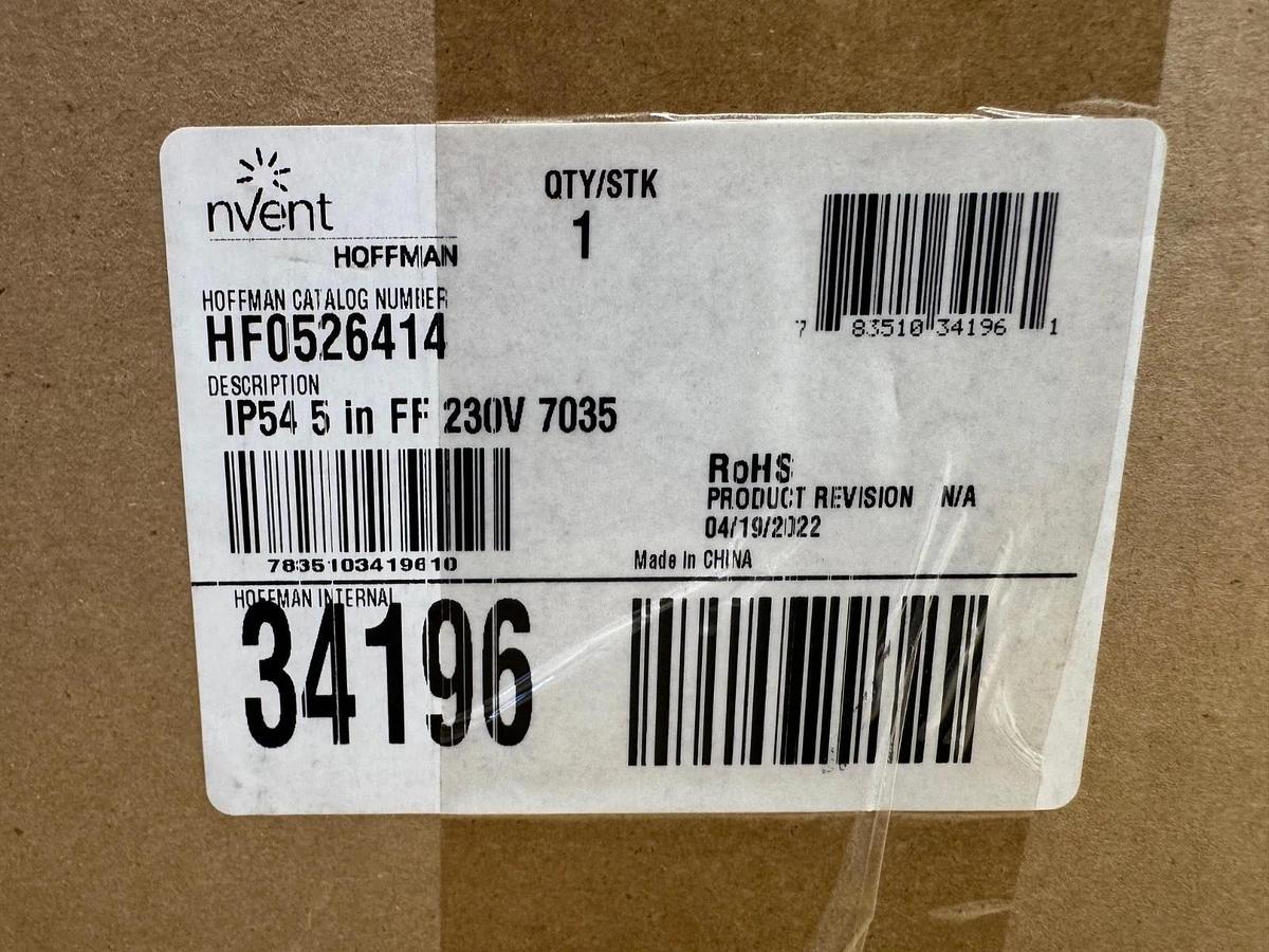 Used NVent Hoffman HF0526414 Side-Mount Filter Fan IP54 5 in FF 230V 7035 *NEW*