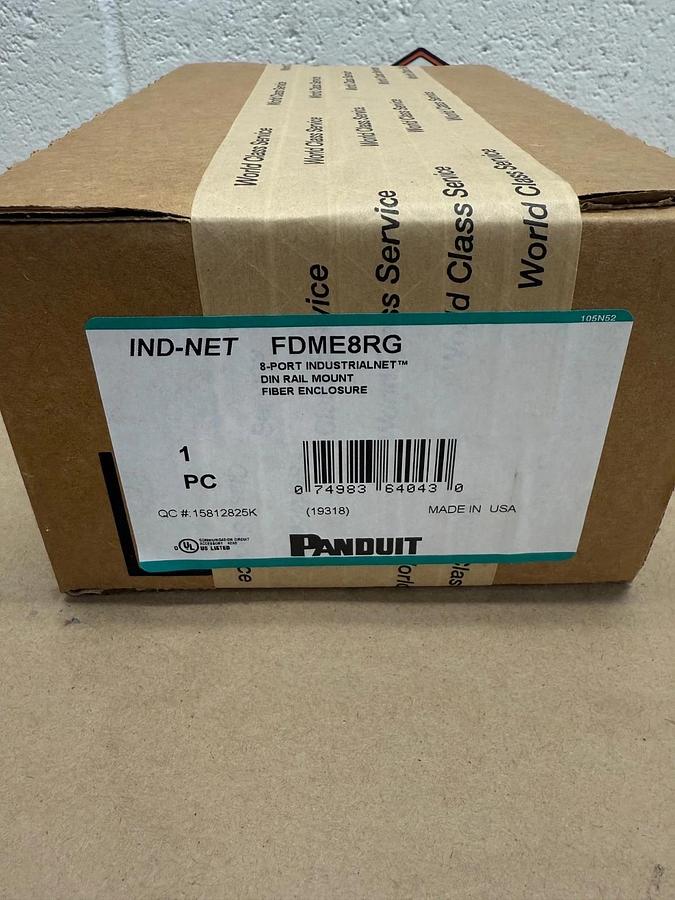 Used Panduit FDME8RG 8 Port Industrialnet DIN Rail MountFiber Enclosure *FACTORY SEAL