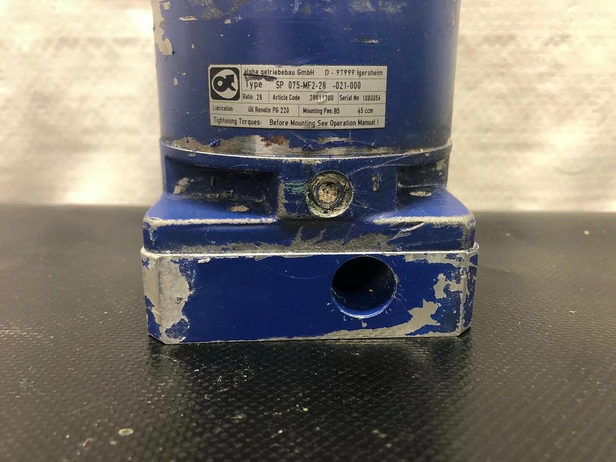 Used Aloha 5P-075-MF2-28-021-000 Gearbox Head Motor Reducer