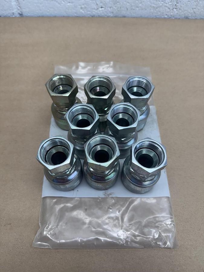 Used Eaton Lot of TTC12 Hose Crimp Fittings, 8 Total, (2) TTC12, (6) T-12