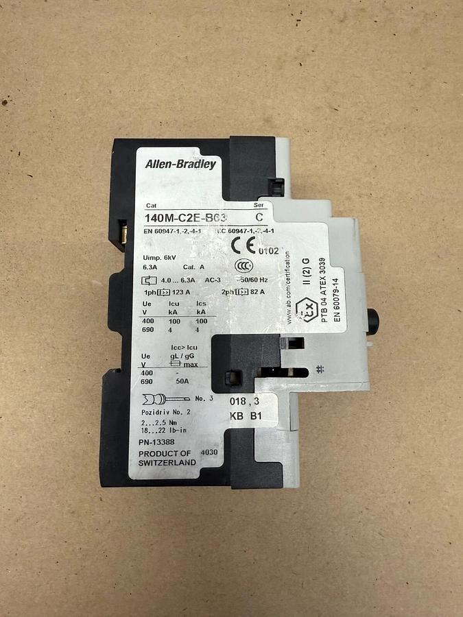 Used Allen-Bradley 140M-C2E-B63 Circuit Breaker, Series C