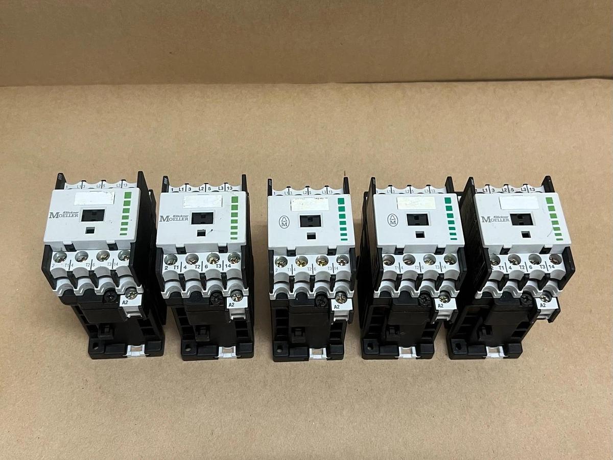 Used Moeller DIL00M-G-10 24V DC, 600 VAC, 20A Contactors - Lot of 5
