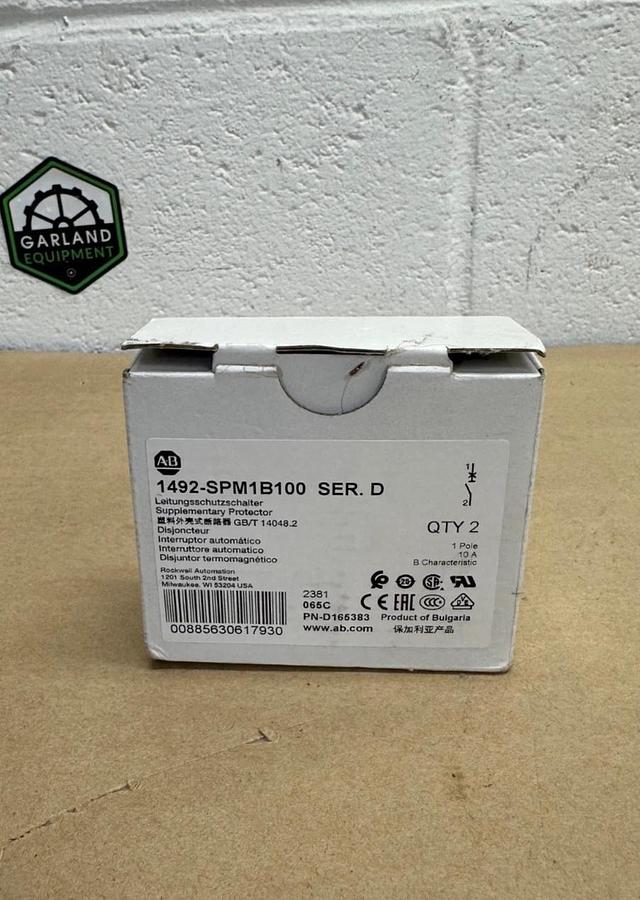 Allen Bradley 1492-SPM1B100 Ser D Supplementary Protector 1 Pole 10A Qty 2 *NEW*