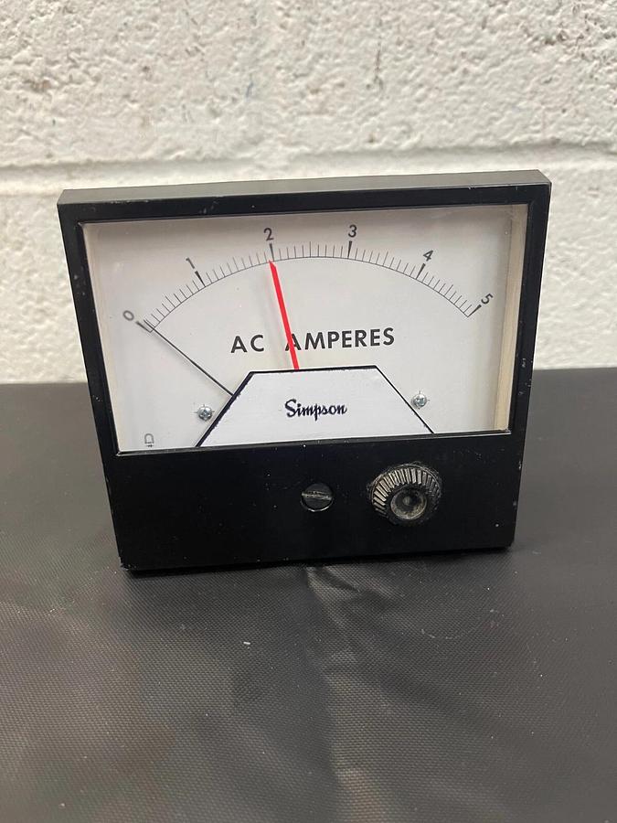Used Simpson 21677 AC Ammeter, Single Set Point, 0-5 Amps