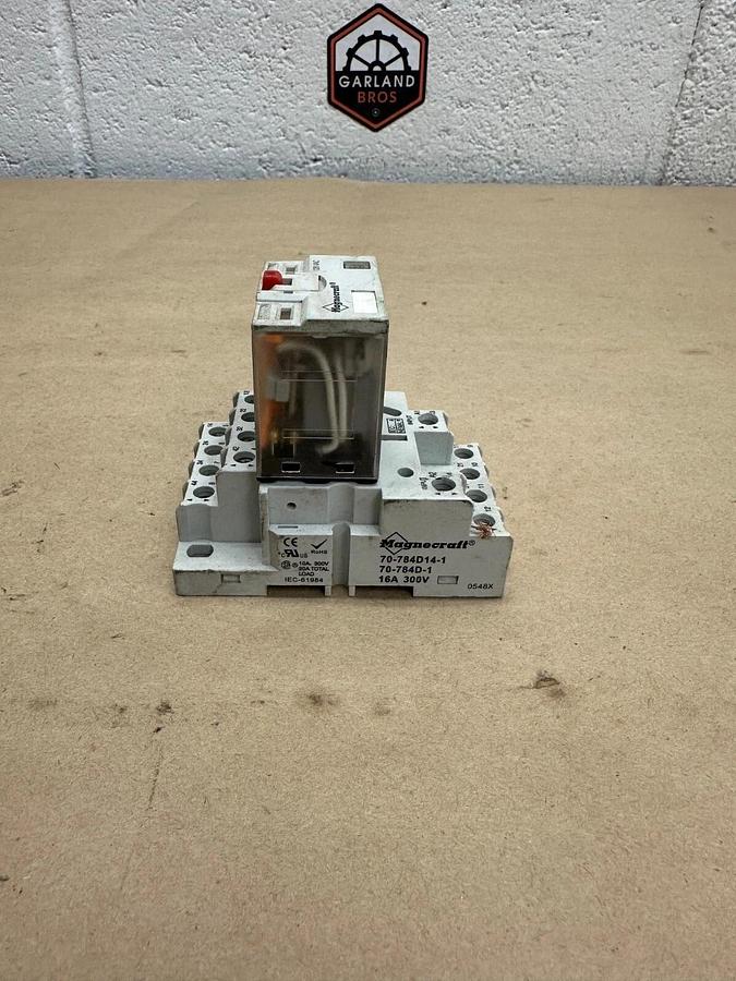 Used Magnecraft 784XDXM4l Relay with Base 70-784d14-1