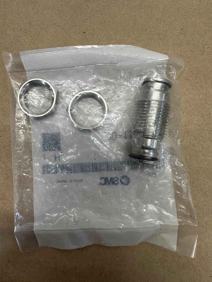 Used SMC KQG2E11-00 Stainless Steel Bulkhead Union Fitting *FACTORY SEALED*