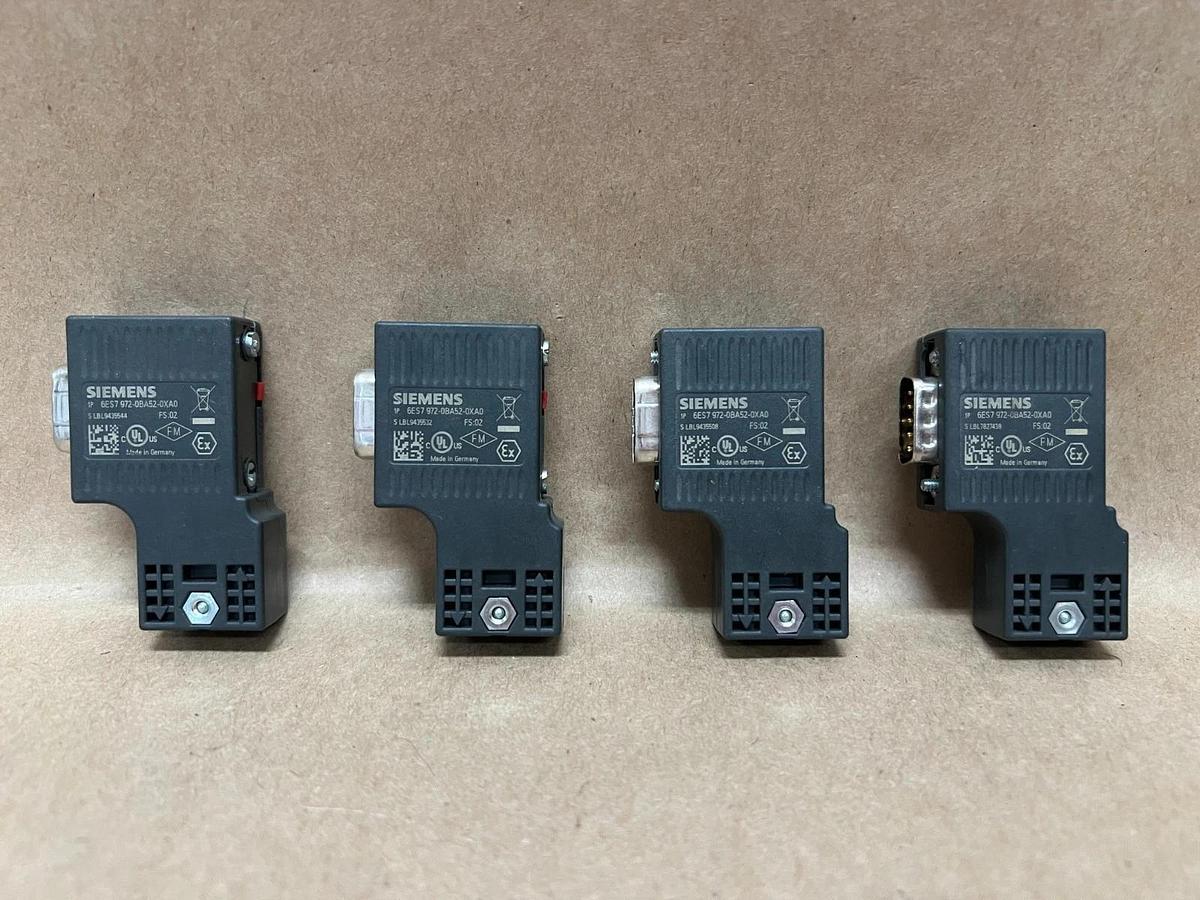 Used Siemens 6ES7 972-0BA52-0XA0 Connector - Lot of 4