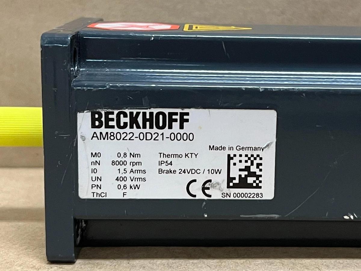Used Beckhoff AM8022-0D21-0000 8000 RPM Brushless Servo Motor