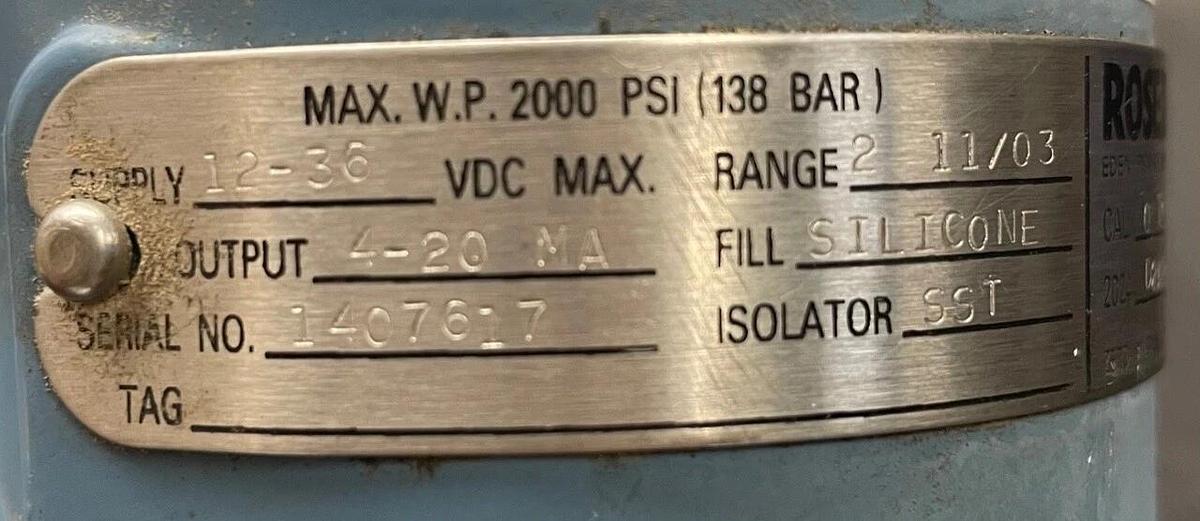 Used Rosemount C305121124 Pressure Transmitter Assembly