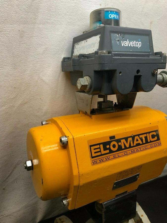 Used EL-O-MATIC ES0350.U2A03A.S27K30 Pneumatic Actuator w/ Flowserve 3” Valve
