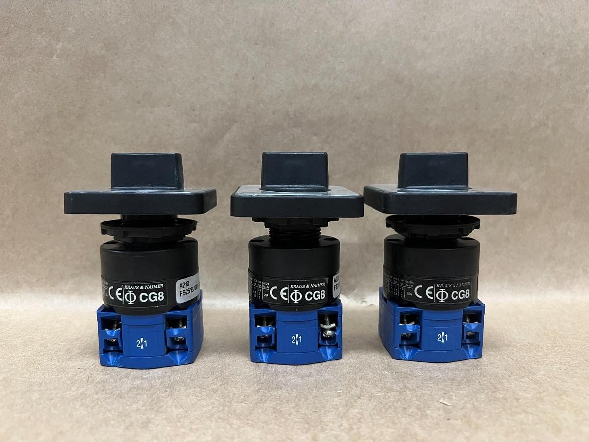 Used Kraus & Naimer CG8 Selector Switch w/ One Piece Terminal Block - Lot of 3