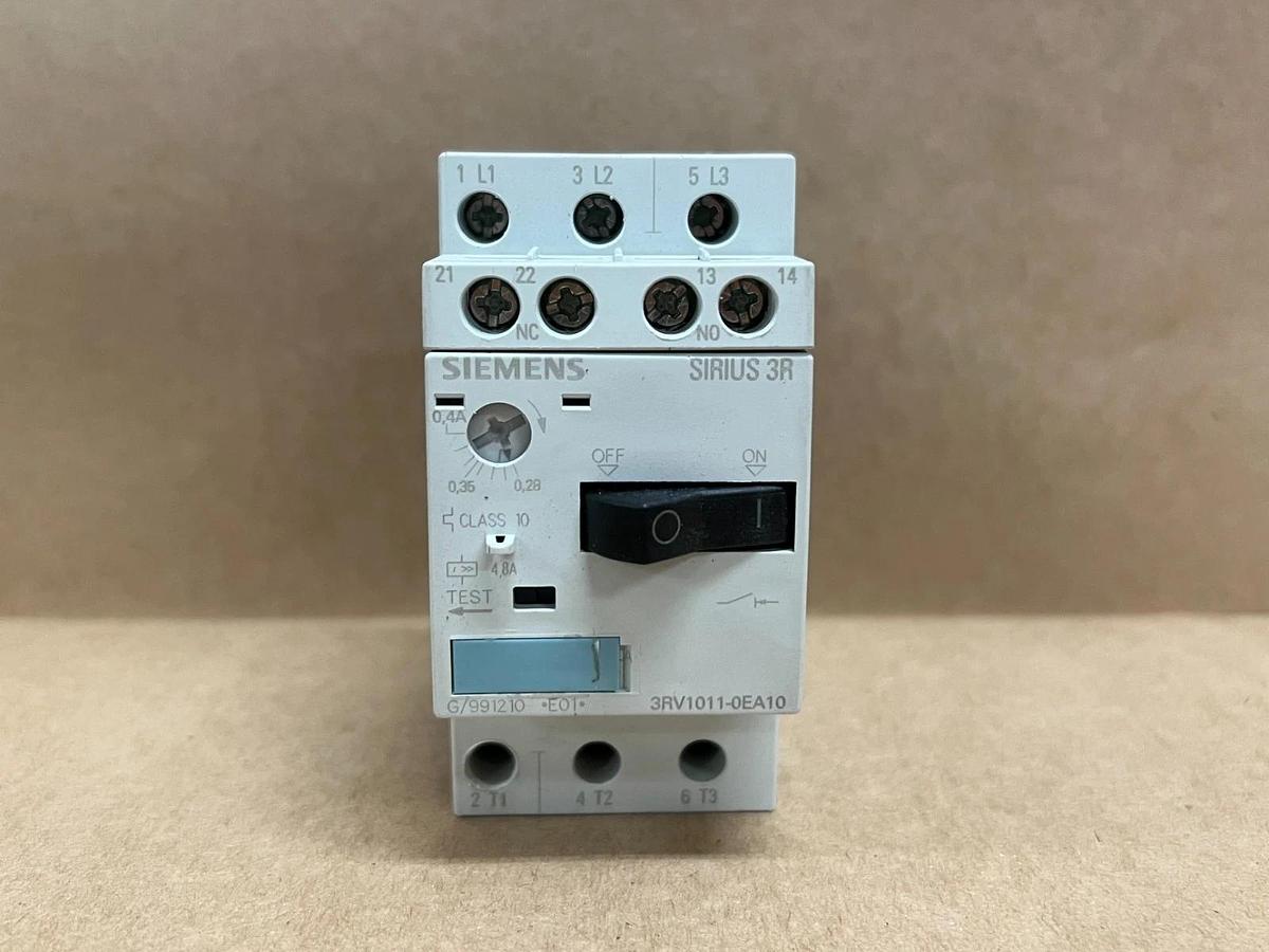 Used Siemens 3RV1011-0EA10 Sirius 3R, Class 10 Circuit Breaker - Lot of 3