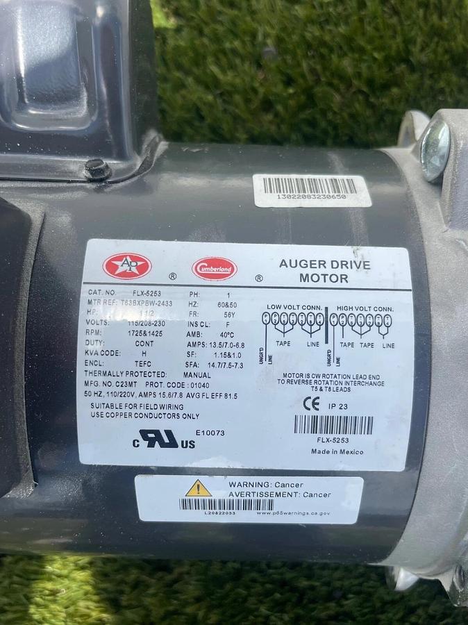 Used Automated Production Systems FLX-5253 Flex-Flo Auger 3”x38’, 1-1/2Hp 1 Ph Motor