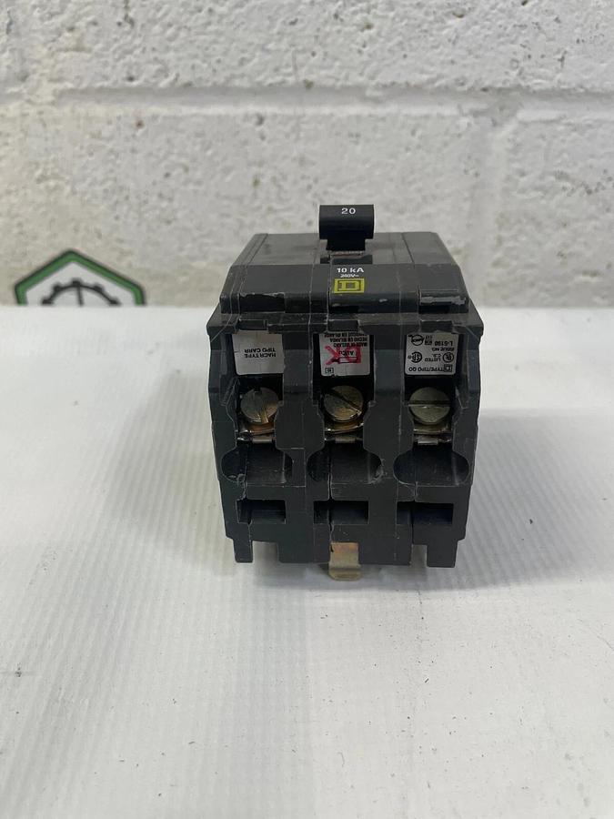 Used Square D 20 Amp Breaker, 240 Volts