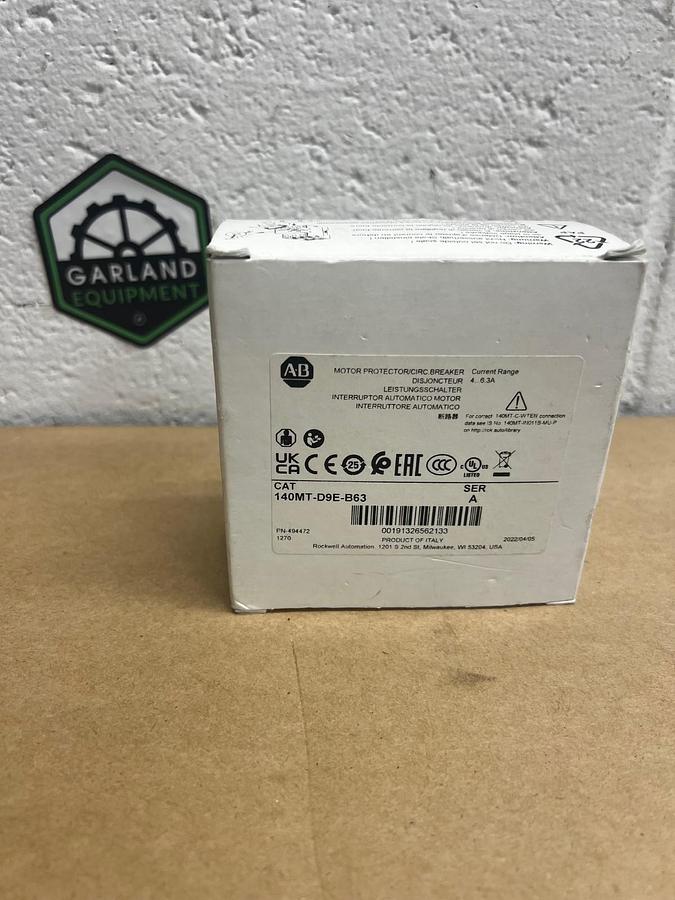 Used Allen Bradley 140MT-D9E-B63 Ser A Motor Protector/Circuit Breaker