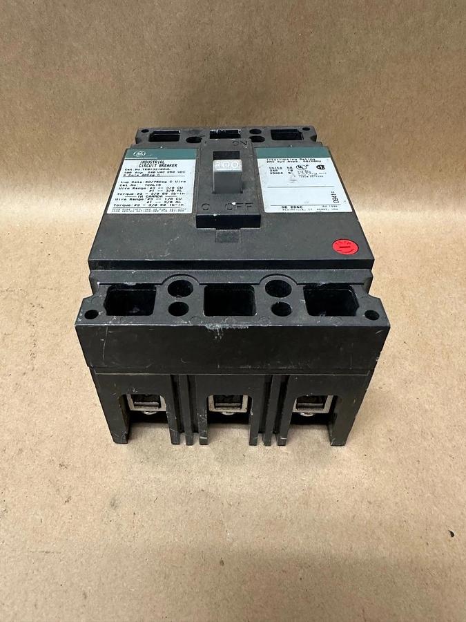 Used General Electric TEB132100WL 100A Industrial Circuit Breaker