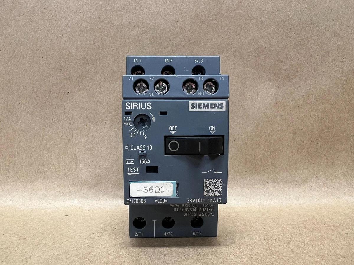 Used Siemens 3RV1011-1KA10 (36Q1) SIRIUS Class 10 Circuit Breaker