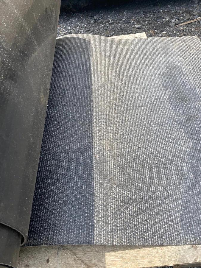 Used Conveyor Belt 24” Width VIS Grid Top, Poly/Nylon, 2 Ply, 110' Long .125 Gauge