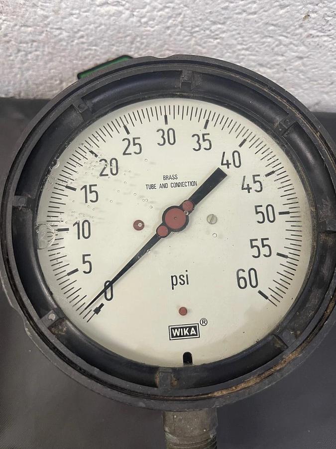 Used Wika Brass Tube & Connection 0-60 psi Pressure Gauge