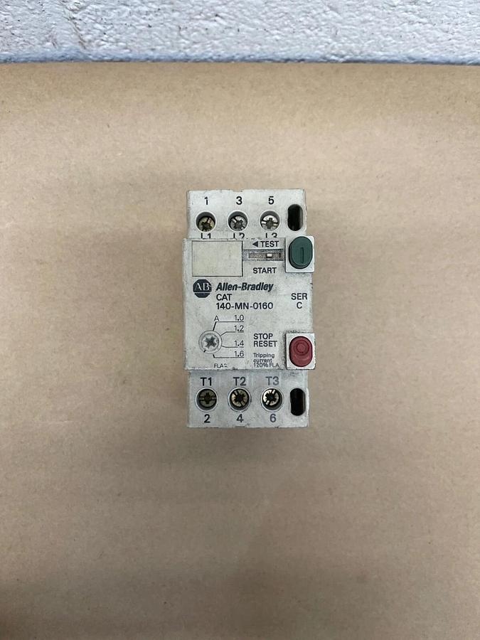 Used Allen-Bradley 140-MN-0160 Motor Starter/Circuit Breaker, Series C, 3 Phase, 600V