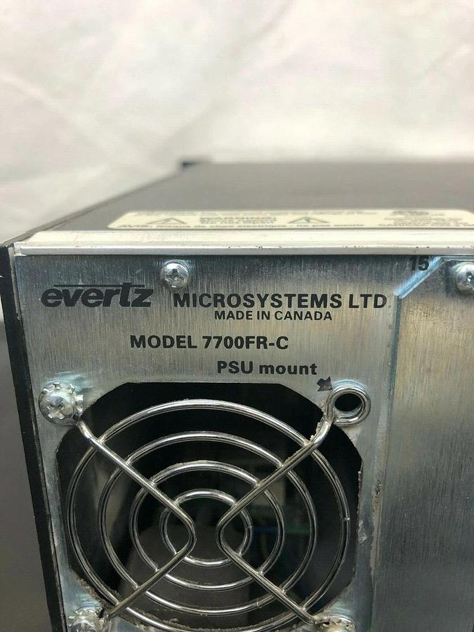 Used Evertz 7700FR-C Multiframe w/ (2) 7707OE and 7707CVT