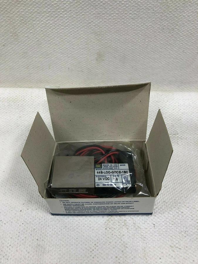 Used MAC Valves 44B-L00-GDCE-1BC 24VDC 1.8W Solenoid Valve