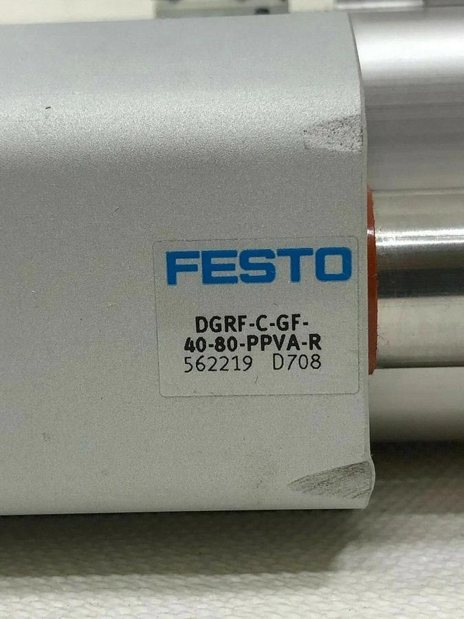 Used Festo DGRF-C-GF-40-80-PPVA-R Pneumatic Cylinder Guided Drive w/ Proximity Sensor