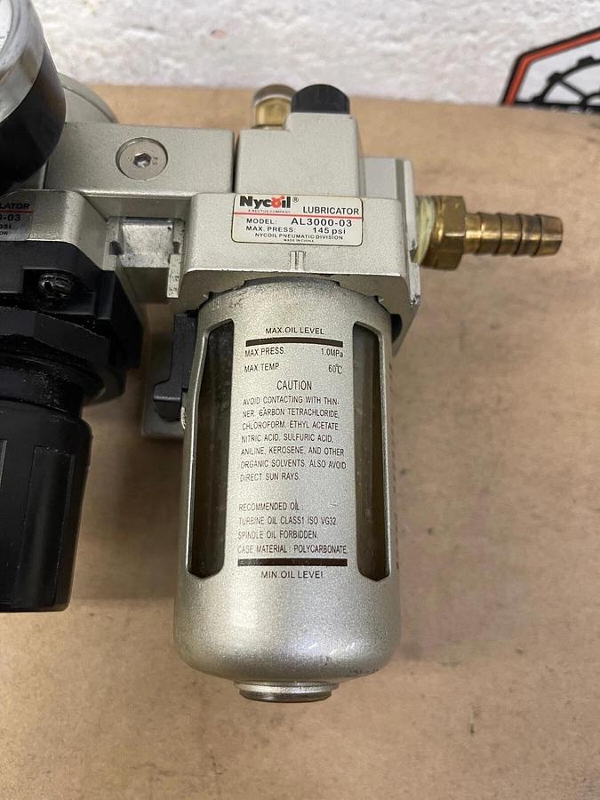 Used Nycoil AR3000-03 and AL3000-03 Pneumatic Regulator Filter Check Valve Assembly