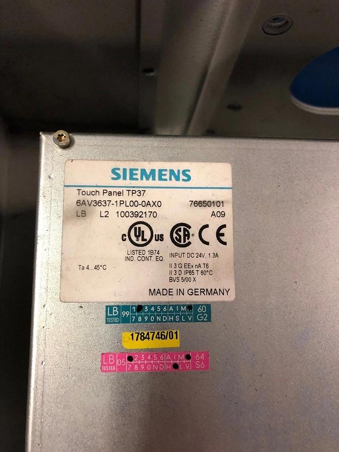 Used Siemens TP37 6AV3637-1PL00-0AX0 with Strongarm Enclosure
