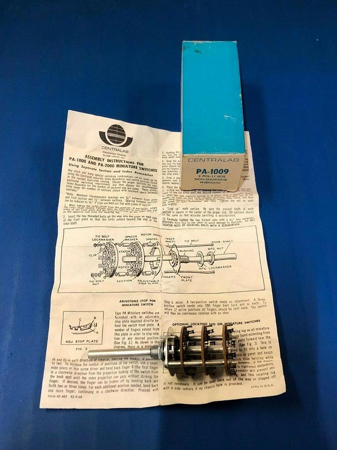 Used Centralab PA-1009 3 POL-11 POS Non-Shorting Phenolic (lot of 5)