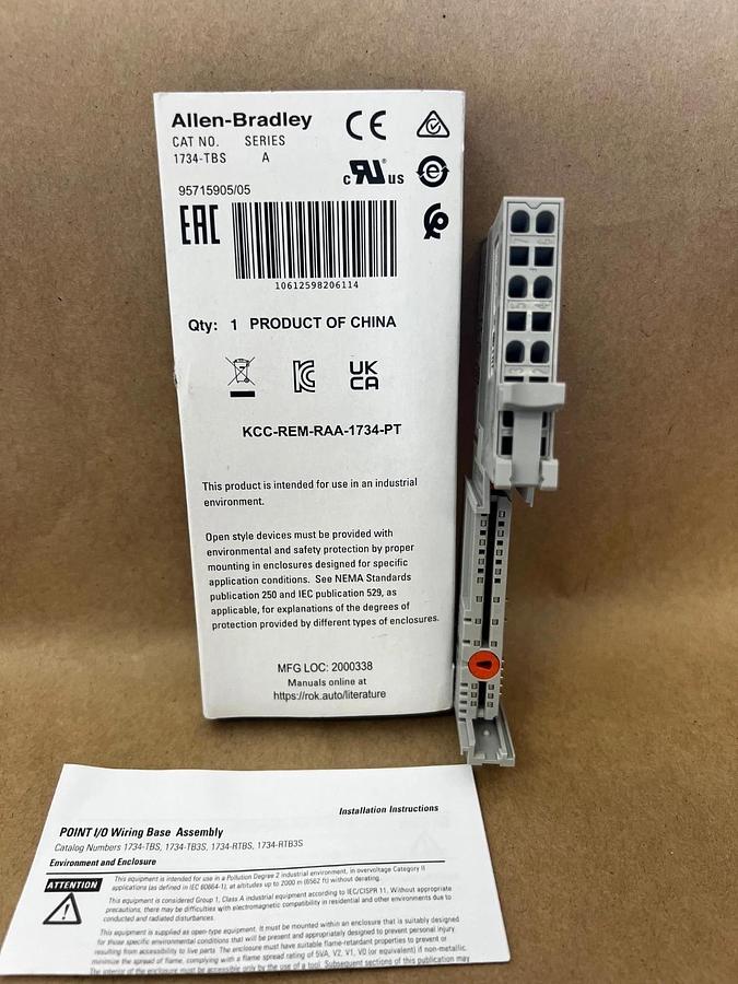 Used Allen Bradley 1734-TBS Ser A Point I/O Module Terminal Base