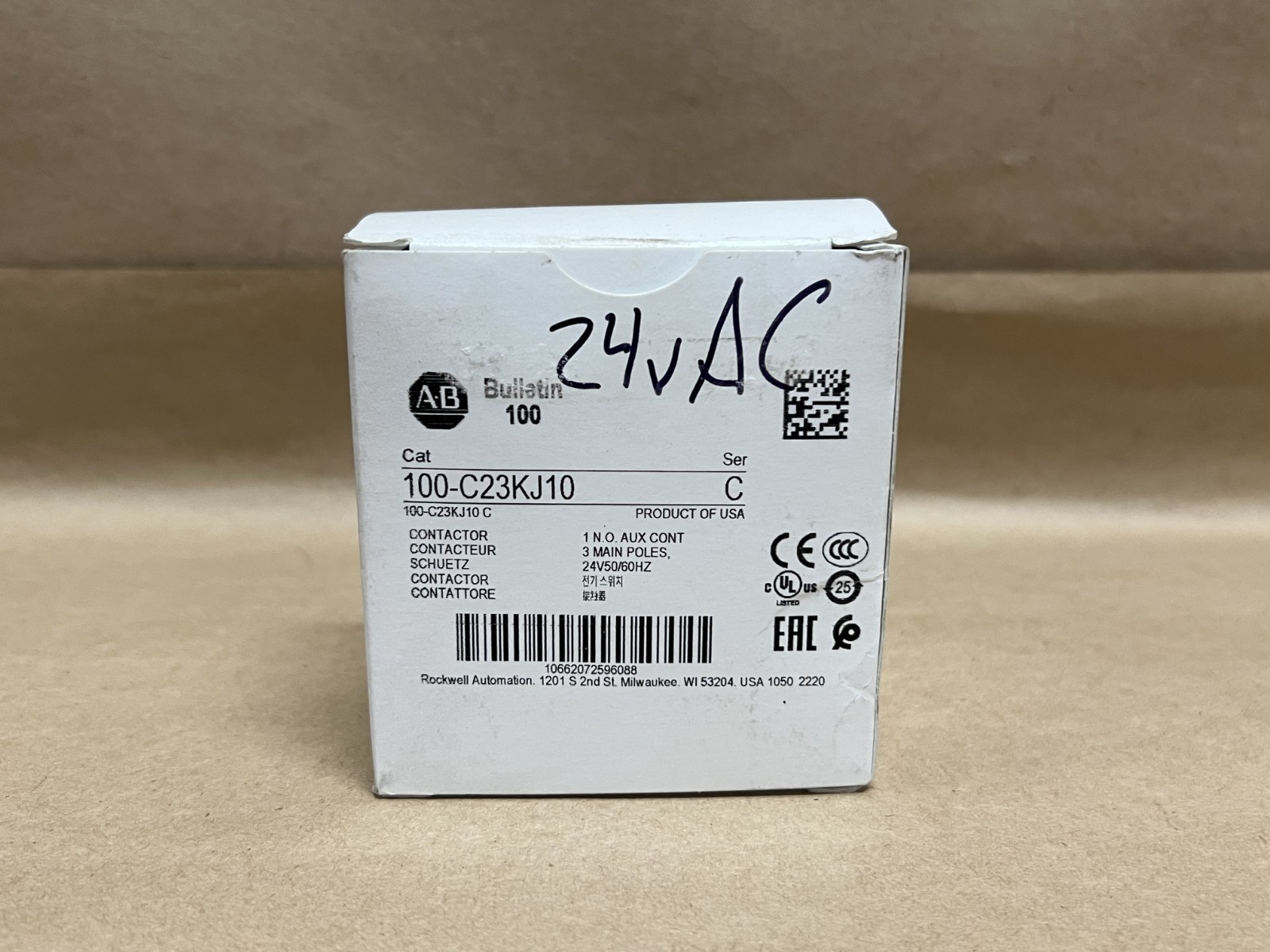 Used Allen Bradley 100-C23KJ10 Ser C Contactor Overload, 3 Main Poles *NEW*