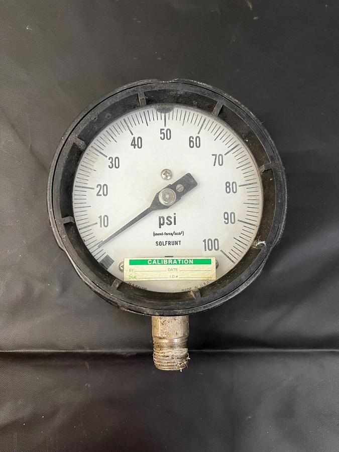 Used USG Solfrunt Pressure Gauge, 0-1000 PSI